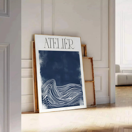 space Atelier Maximalist poster vibrant blend blue green artistic expression unique wall art thoughtful gift print room decor preferred size A4 cm A0