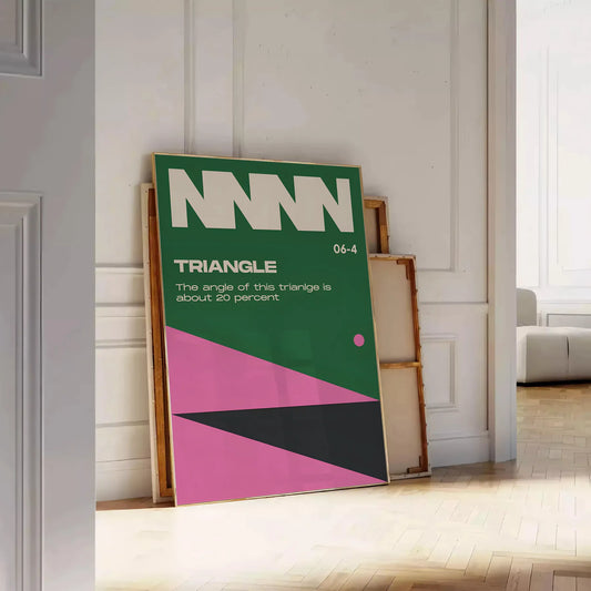 space Triangle Modern Art Poster brown green hues contemporary wall touch elegance room gift own decor sizes A4 cm A0