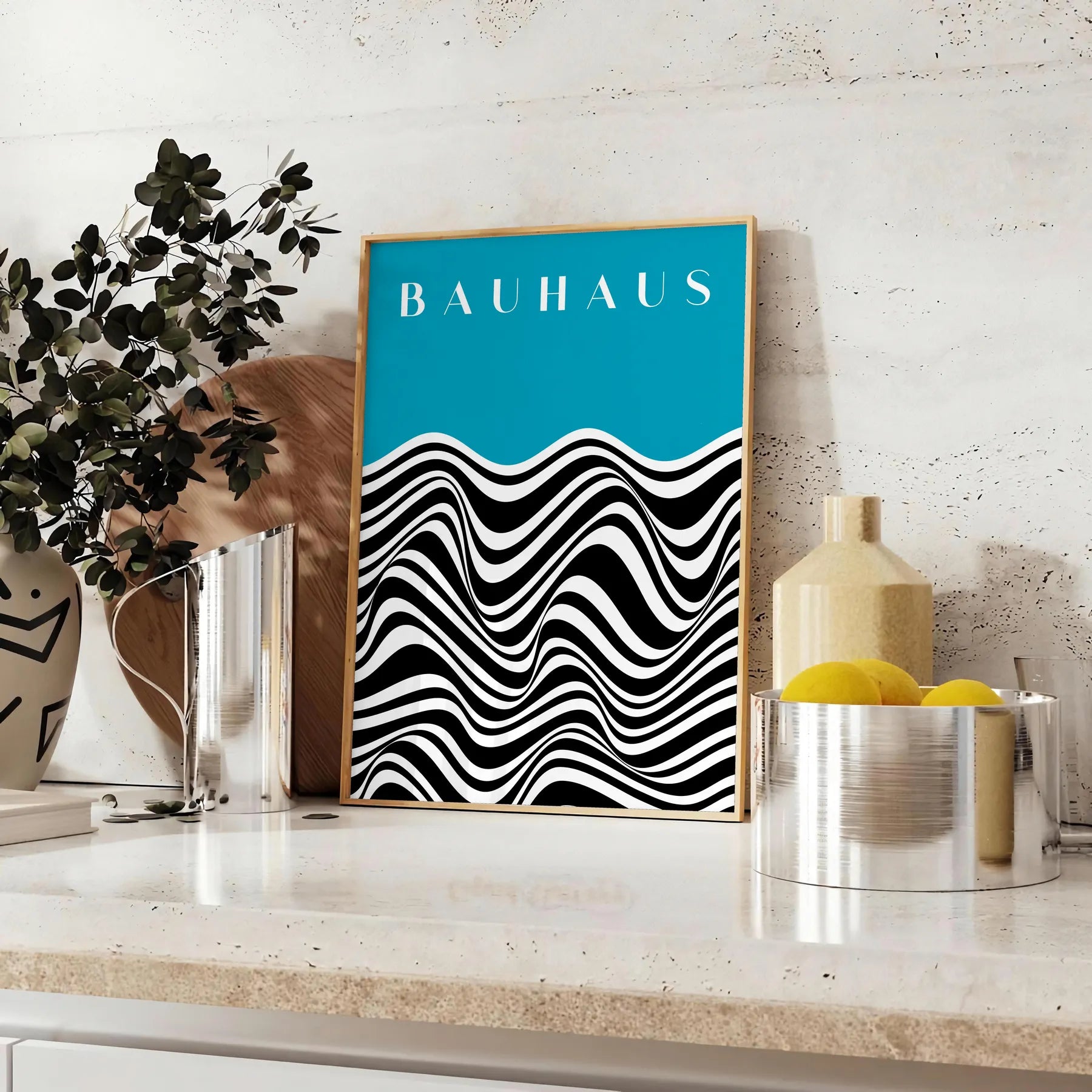 space Bauhaus vintage poster timeless piece wall art essence iconic design captivating print ideal gift lovers room sizes available A4 cm A0