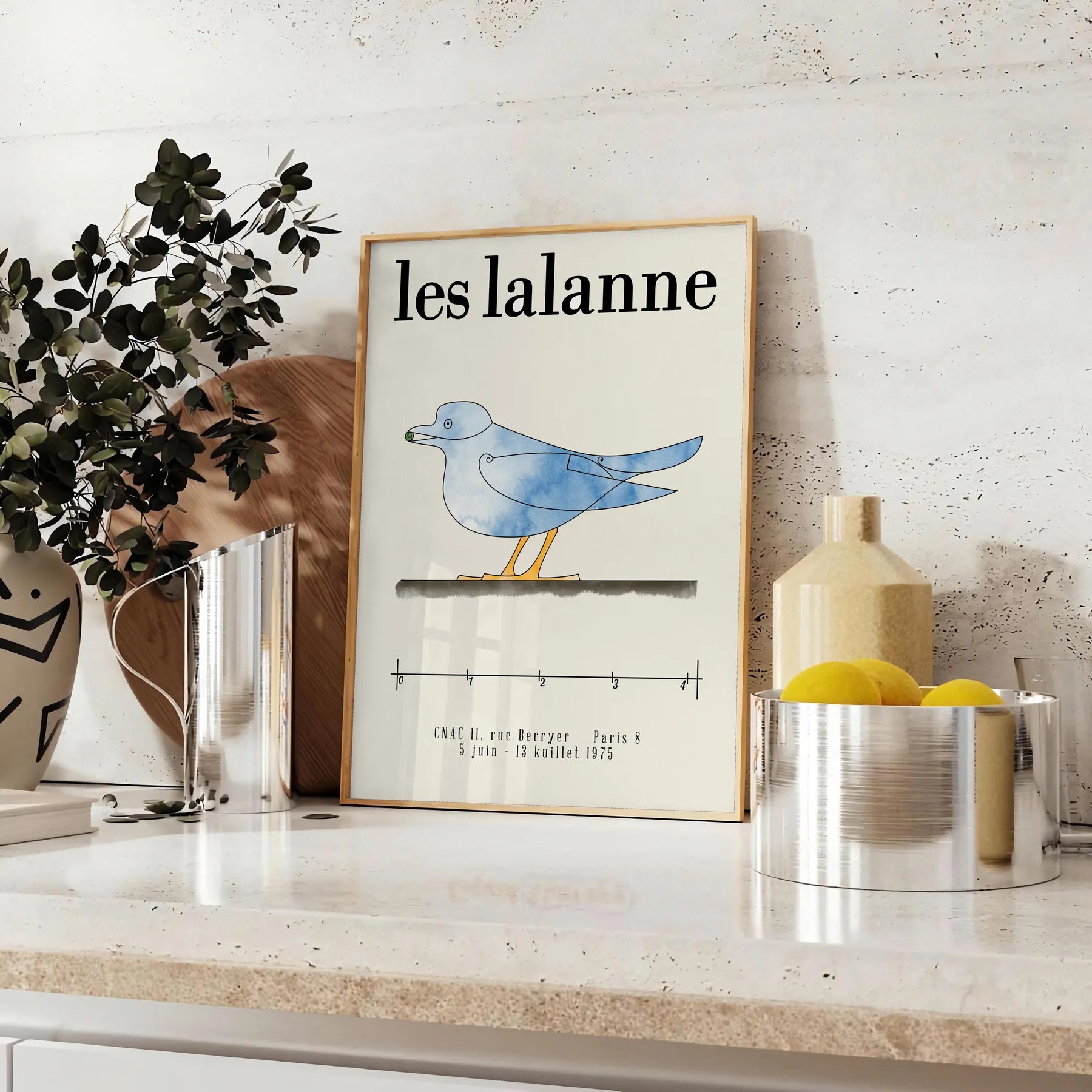 space Les Lalanne vintage poster elegant gray green hues wall art unique gift captivating artwork timeless charm room print enthusiasts