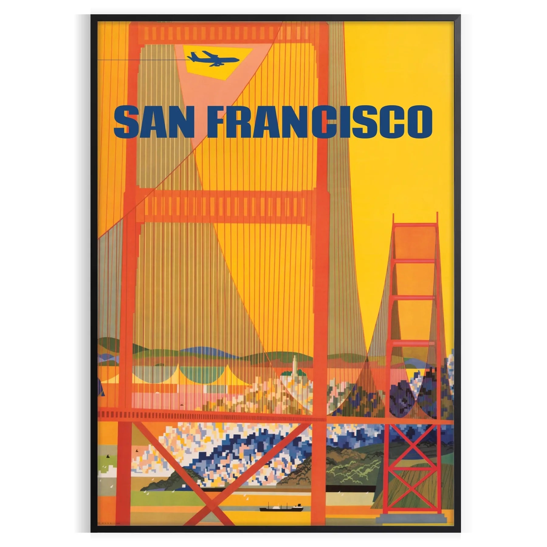 vibrant spirit San Francisco stunning travel poster warm brown orange hues captivating wall art perfect gift city lovers travelers standalone print decor