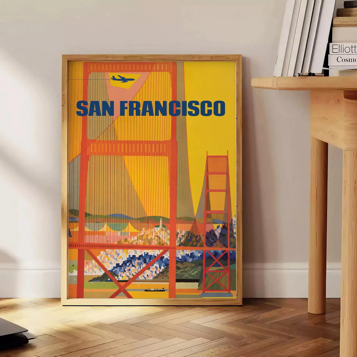 vibrant spirit San Francisco stunning travel poster warm brown orange hues captivating wall art perfect gift city lovers travelers standalone print decor
